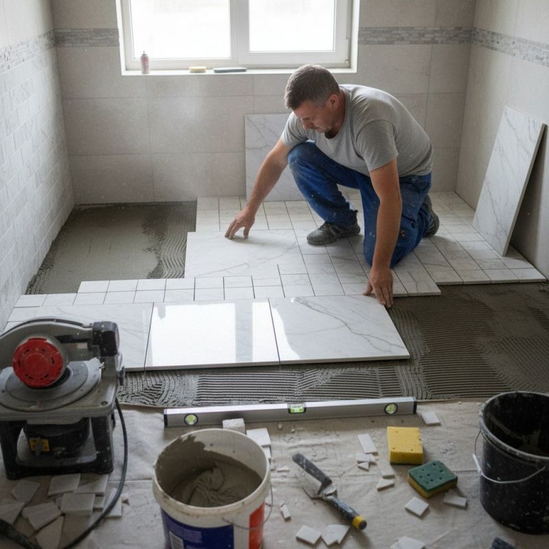 Marble Tile Floor Installation