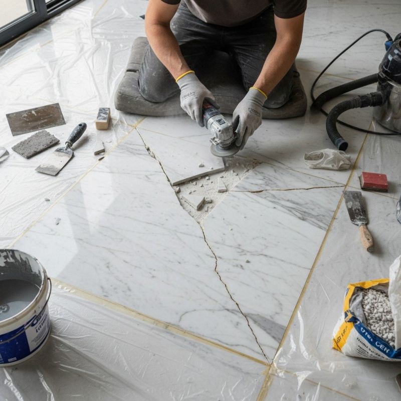 Marble Tile Floor Installation