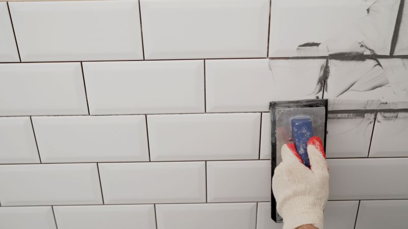 Close-up of Marble Tile Grouting
